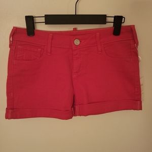 True Religion Mars Red Cassie Rolled Jean Shorts, Size 27
